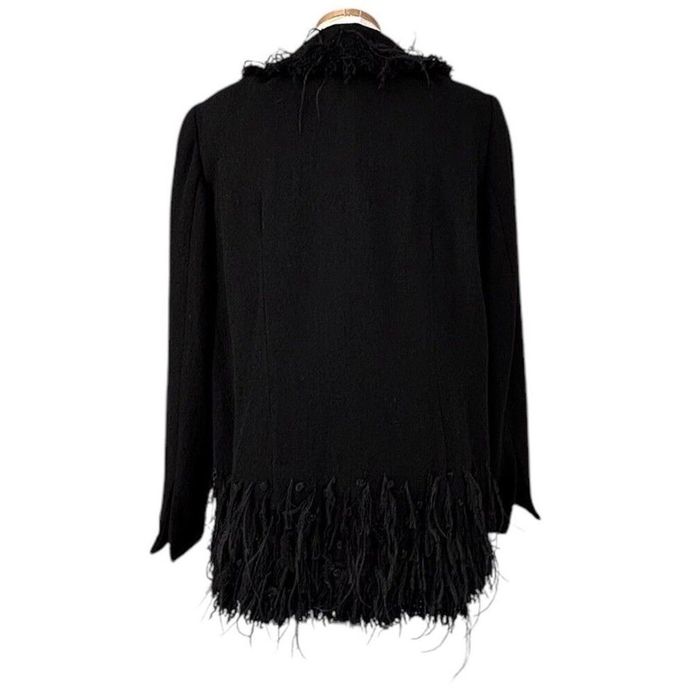 Vintage Peggy Jennings Theatre Coat Womens 1X Ostrich Feather Avant Garde Black - Picture 2 of 12